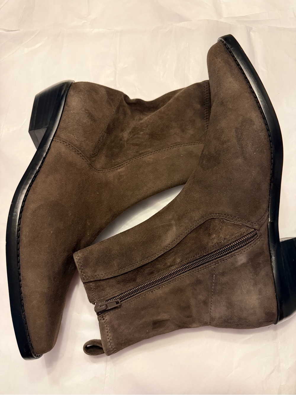 Madewell The Idris Ankle Boot Dark Carob Brown Suede Leather Sz. 8 NEW $198 - Picture 2 of 8